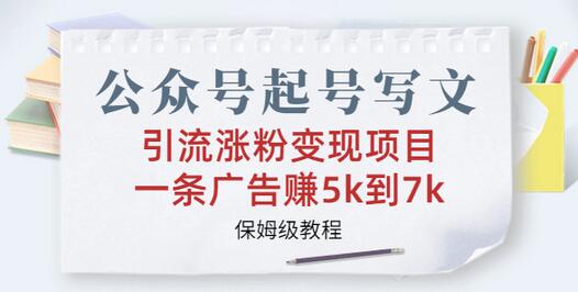 公众号起号写文、引流涨粉变现项目，一条广告赚5k到7k，保姆级教程-虫2小屋