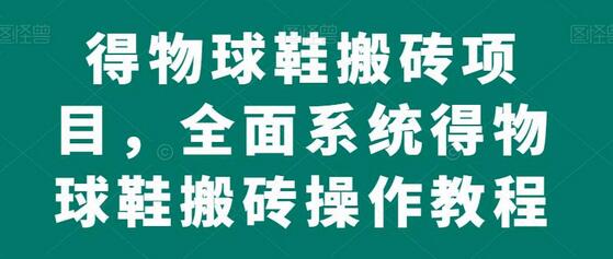 得物球鞋搬砖项目，全面系统得物球鞋搬砖操作教程-虫2小屋