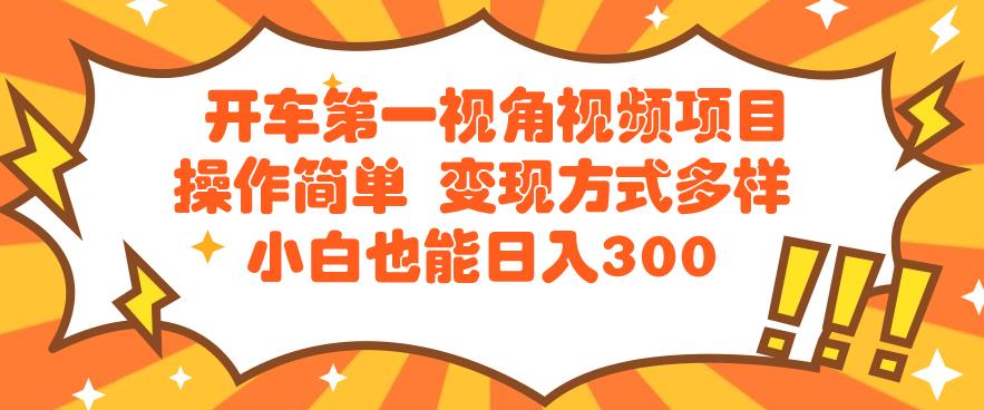 开车第一视角视频项目操作简单变现方式多样小白也能日入300-虫2小屋