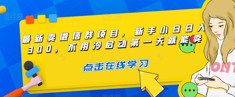 最新卖微信群项目，新手小白日入300，不用冷启动第一天就能卖-虫2小屋