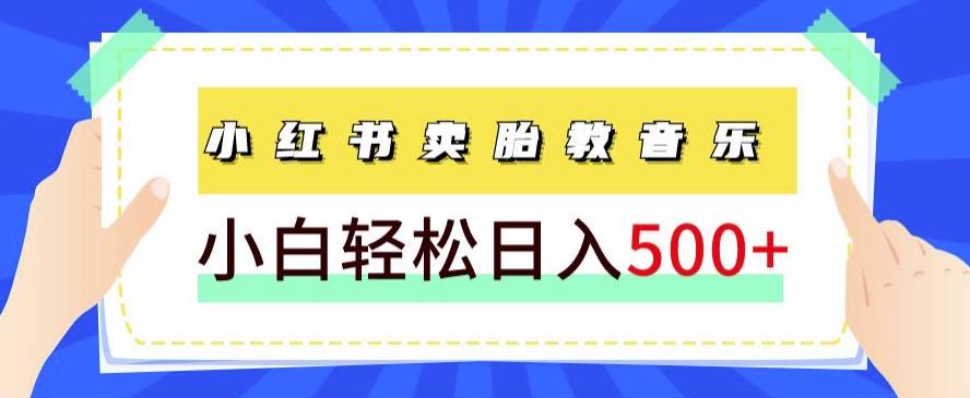 长期项目，小红书卖胎教音乐，学完就能上手，轻松日入500+（教程+胎教音乐合集）-虫2小屋
