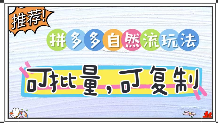 拼多多自然流玩法，可复制，可落地，可批量的无货源项目-虫2小屋