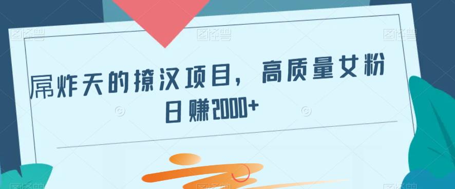 屌炸天的撩汉项目，高质量女粉日赚2000+-虫2小屋