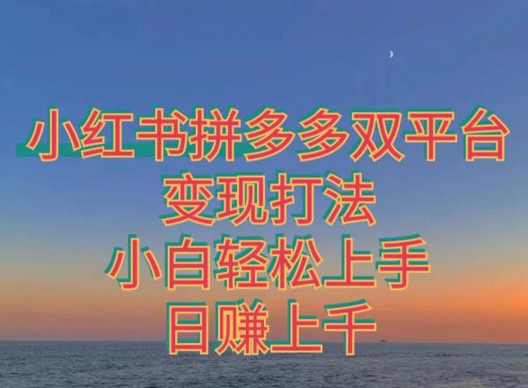 拼多多小红书双平台变现打法，小白轻松上手-虫2小屋