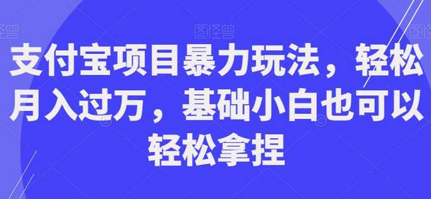 支付宝项目暴力玩法，轻松月入过万，基础小白也可以轻松拿捏-虫2小屋