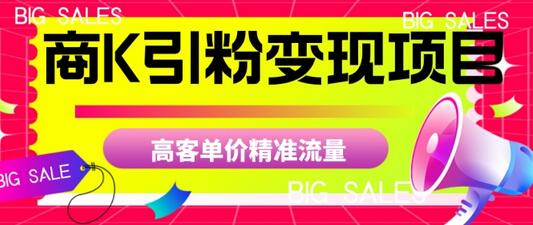 商K引粉变现项目，高客单价精准流量-虫2小屋