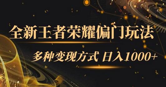 全新王者荣耀偏门玩法，多种变现方式 日入1000+小白闭眼入（附1000G教材）-虫2小屋