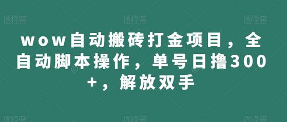 wow自动搬砖打金项目，全自动脚本操作，单号日撸300+，解放双手-虫2小屋