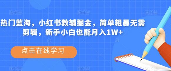 热门蓝海，小红书教辅掘金，简单粗暴无需剪辑，新手小白也能月入1W+-虫2小屋
