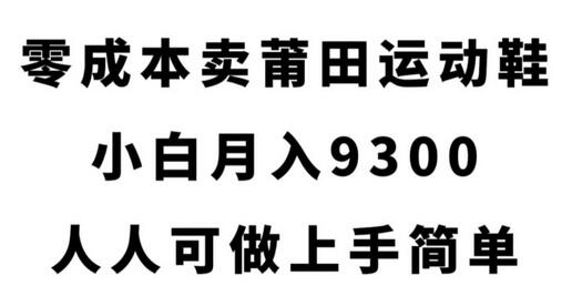 零成本卖莆田运动鞋，小白月入9300，人人可做上手简单-虫2小屋