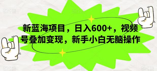 新蓝海项目，日入600+，视频号叠加变现，新手小白无脑操作-虫2小屋