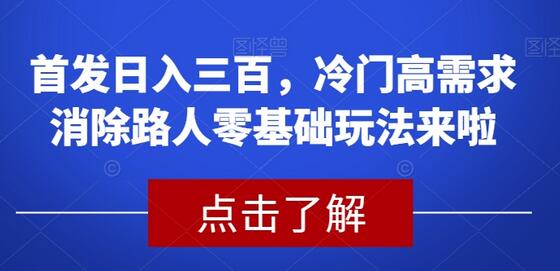 首发日入三百，冷门高需求消除路人零基础玩法来啦-虫2小屋