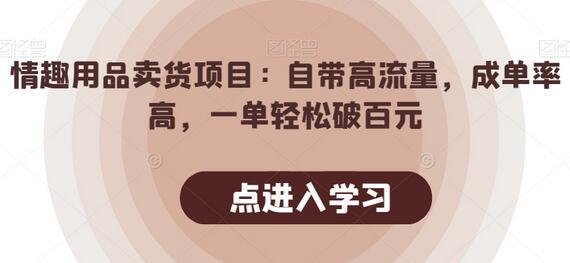 情趣用品卖货项目：自带高流量，成单率高，一单轻松破百元-虫2小屋