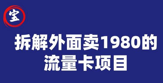 宝哥拆解外面卖1980手机流量卡项目，0成本无脑推广-虫2小屋