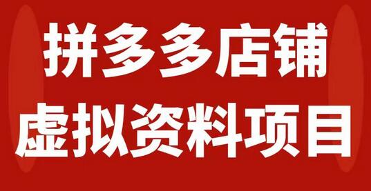 拼多多店铺虚拟项目，教科书式操作玩法，轻松月入1000+-虫2小屋