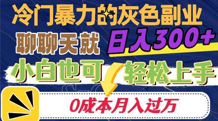 冷门暴利的副业项目，聊聊天就能日入300+，0成本月入过万-虫2小屋