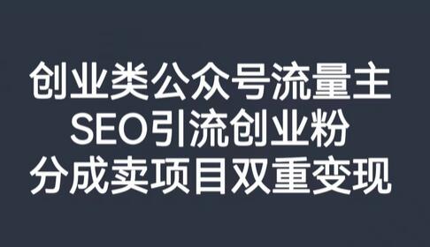 创业类公众号流量主，SEO引流创业粉，分成卖项目双重变现-虫2小屋