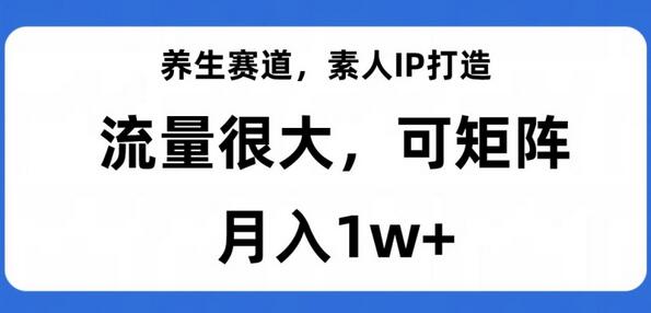 养生赛道，素人IP打造，流量很大，可矩阵，月入1w+-虫2小屋