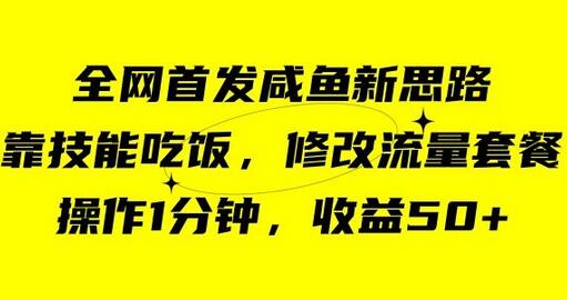 咸鱼冷门新玩法，靠“技能吃饭”，修改流量套餐，操作1分钟，收益50-虫2小屋
