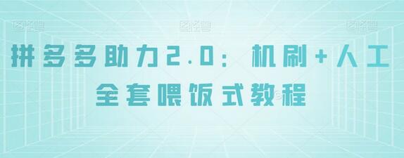 拼多多助力2.0：机刷+人工全套喂饭式教程-虫2小屋
