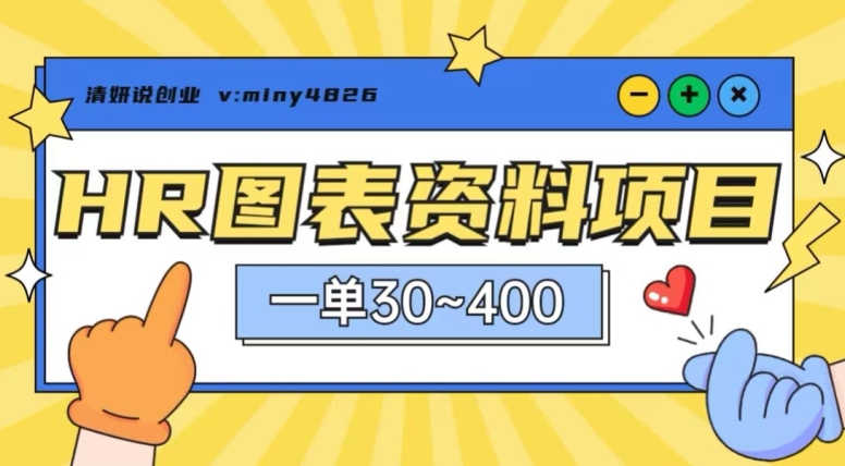 一单收益30-400，HR图表资料蓝海项目-虫2小屋