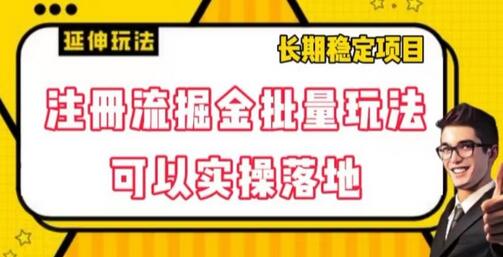 注册流掘金批量玩法，可以实操落地-虫二网创