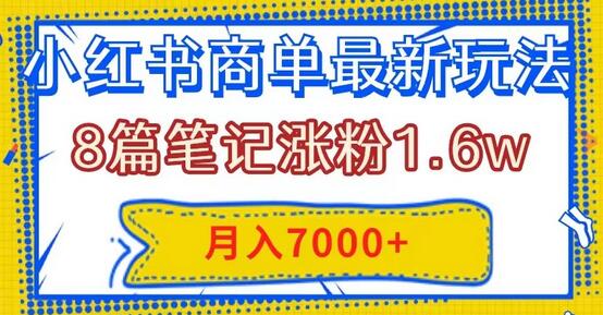 小红书商单最新玩法，8篇笔记涨粉1.6w，几分钟一个笔记，月入7000+-虫2小屋