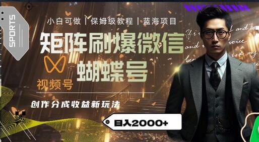 矩阵刷爆微信蝴蝶号创作者分成计划收益的新玩法，日入2000+-虫2小屋
