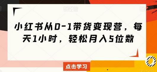 小红书从0-1带货变现营，每天1小时，轻松月入5位数-虫2小屋