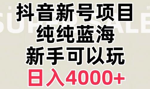 抖音蓝海赛道，必须是新账号，日入4000+-虫2小屋