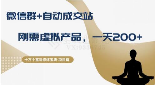 十万个富翁修炼宝典之8.微信群+自动成交站，刚需虚拟产品，一天200+-虫2小屋