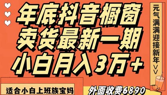 外面收费6890元年底抖音橱窗卖货最新一期，小白月入3万，适合小白上班族宝妈-虫2小屋