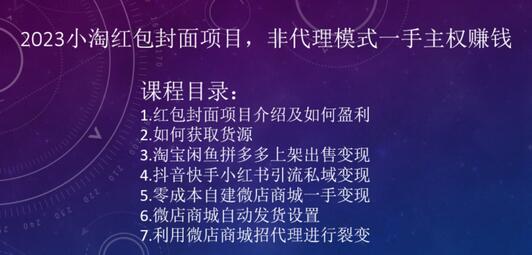 2023小淘红包封面项目，非代理模式一手主权赚钱-虫2小屋
