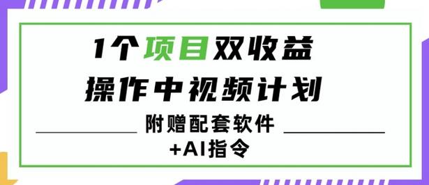 1个项目双收益？操作中视频计划1天最高3100+收益？（附赠配套软件+AI指令）-虫2小屋