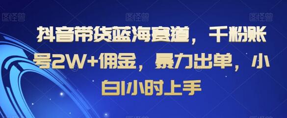 抖音带货蓝海赛道，千粉账号2W+佣金，暴力出单，小白1小时上手-虫2小屋