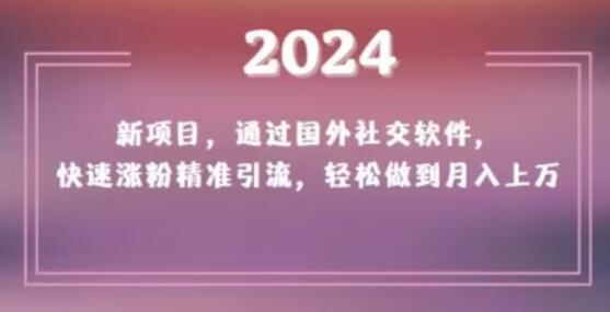2024新项目，通过国外社交软件，快速涨粉精准引流，轻松做到月入上万-虫2小屋
