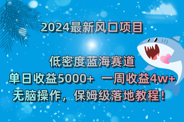 2024最新风口项目 低密度蓝海赛道，日收益5000+周收益4w+ 无脑操作-虫2小屋