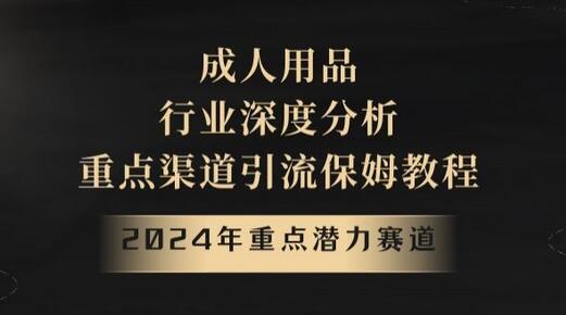 2024年重点潜力赛道，成人用品行业深度分析，重点渠道引流保姆教程-虫2小屋
