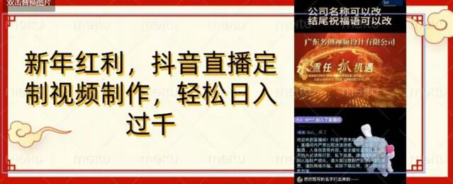 年底风口项目，定制视频直播变现，日入1000加，会打字就行-虫2小屋