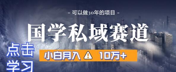 暴力国学私域赛道，小白月入10万+，引流+转化完整流程-虫2小屋