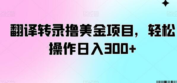 翻译转录撸美金项目，轻松操作日入300+-虫2小屋