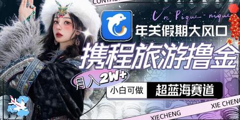 年关假期大风口，携程旅游撸金，超蓝海赛道,月入2w+-虫2小屋