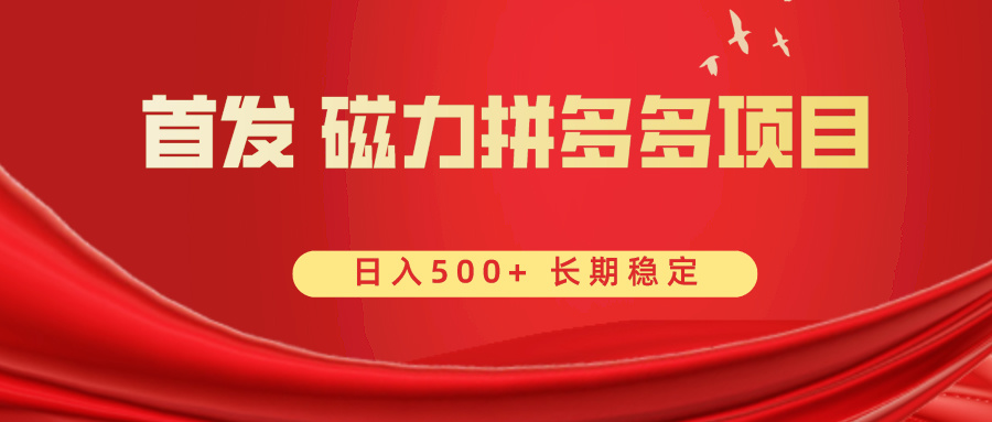首发 磁力拼多多自撸 日入500+-虫2小屋
