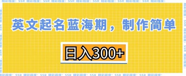 英文起名蓝海期，制作简单，日入300+-虫2小屋