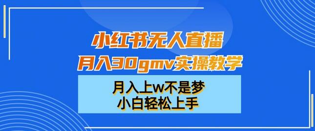 小红书无人直播月入30gmv实操教学，月入上w不是梦，小白轻松上手-虫2小屋