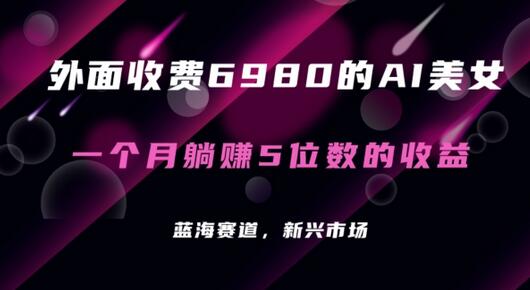 外面收费6980的AI美女项目！每月躺赚5位数收益（教程+素材+工具）-虫2小屋