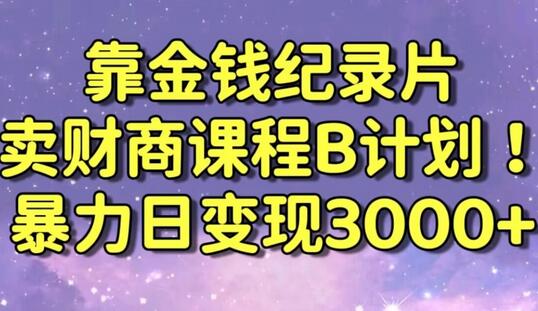 财经纪录片联合财商课程的变现策略，暴力日变现3000+，喂饭级别教学-虫2小屋