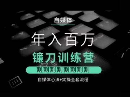 自媒体年入百万镰刀训练营，割割割割割割割割，自媒体心法+实操全套流程-虫2小屋