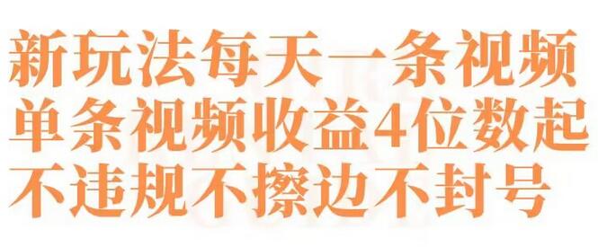 快手新玩法每天一条视频单条视频收益4位数起不违规不擦边不封号-虫2小屋