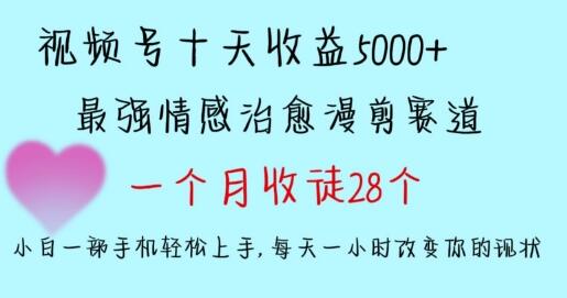 十天收益5000+，多平台捞金，视频号情感治愈漫剪，一个月收徒28个，小白一部手机轻松上手-虫2小屋